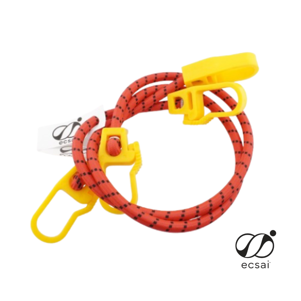 สายรัดยางยืด พร้อมตะขอพลาสติก ECSAI ขนาด 8 มม. ยาว 80 ซม. สีแดง-ดำ (แพค 2 ชิ้น)_0